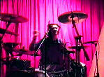 Dean (Drums) in the studio.